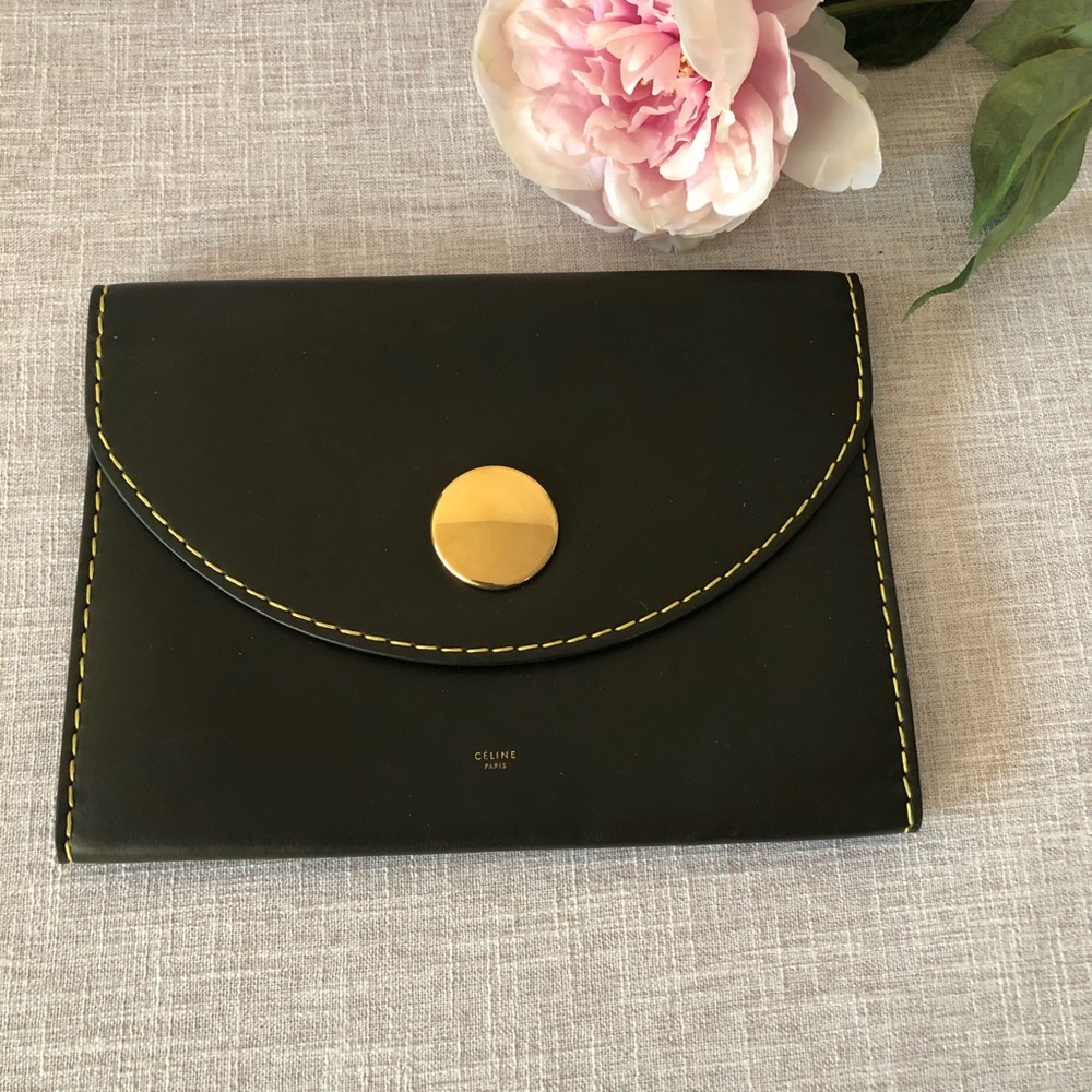 NWT Céline Leather Clutch with Flap